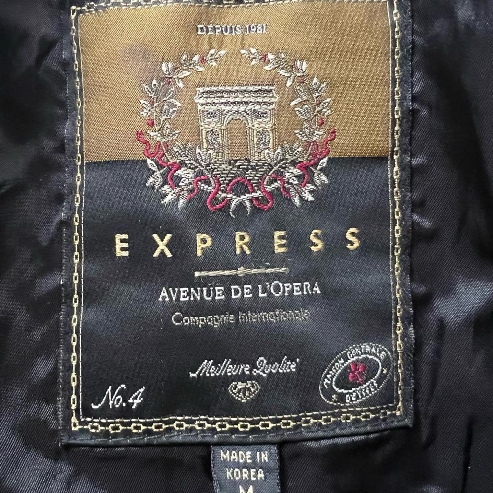 Express Avenue de L’Opera vintage black leather jacket -Size M-circa early 90’s - Picture 3 of 3